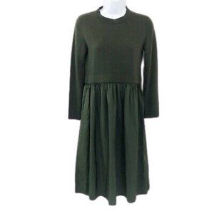 HUNTER GREEN MIXED FABRIC COS DRESS L